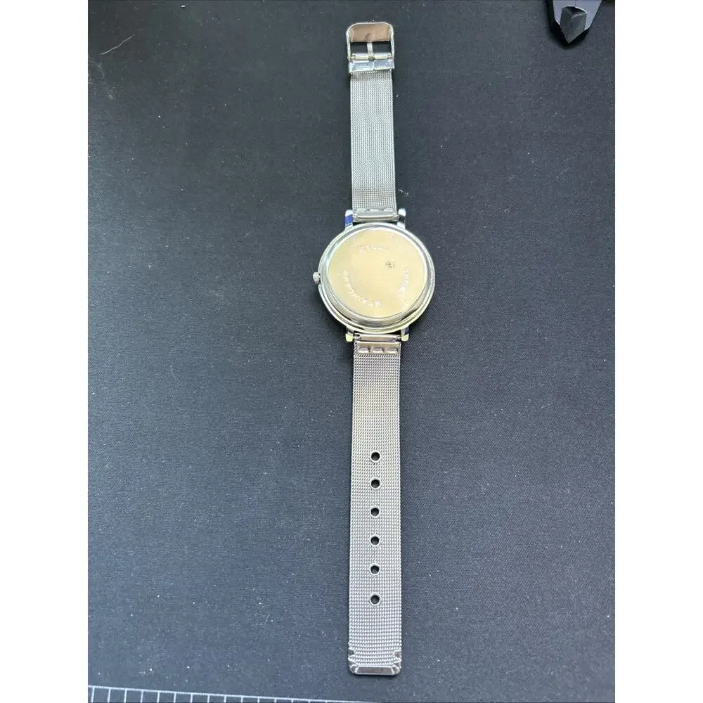 Blue Floral Silver Tone Women’s Quartz Watch